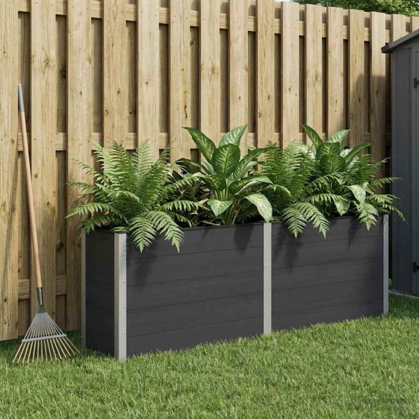 Градинска повдигната леха Черно 250 x 50 x 91 см