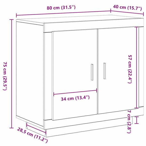 Служебен шкаф Черния дъб 80 x 40 x 75 см Инженерно дърво