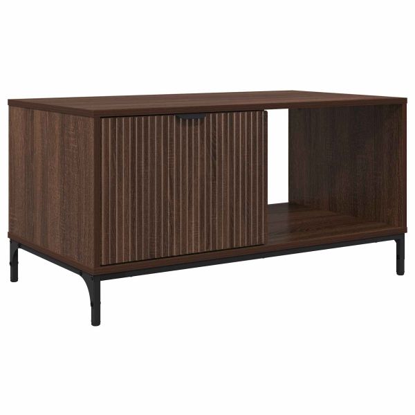 Масичка за кафе Кафяв дъб 90 x 49 x 46 см Инженерно дърво