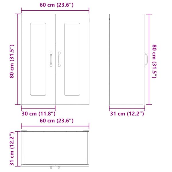 Панел за миялна машина Kalmar Кафяв дъб 60 x 31 x 80 см