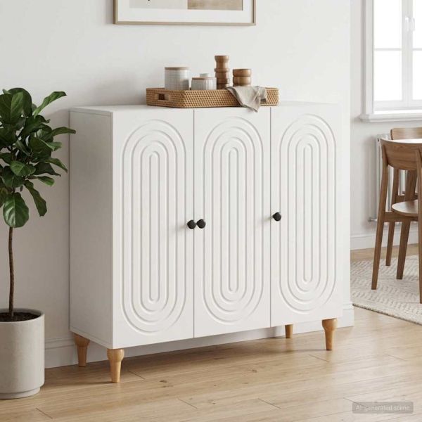 Служебен шкаф Бял гланц 89 x 34,5 x 80 см Инженерна дървесина