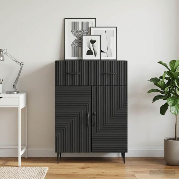 Служебен шкаф Черно 66 x 34,5 x 89,5 см Инженерна дървесина