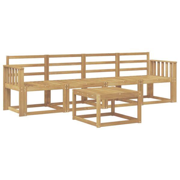 Комплект дивани за открито 5 pcs Бяло 59 x 59 x 37 см
