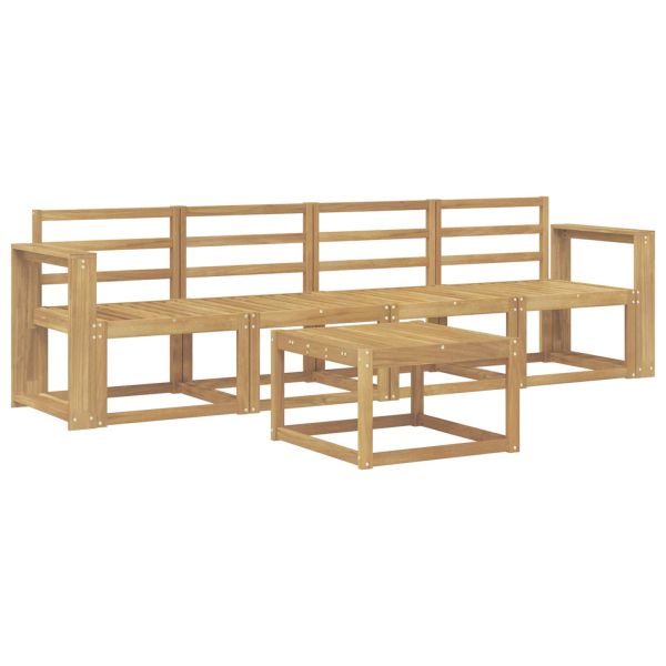 Комплект дивани за открито 5 pcs Бяло 59 x 59 x 37 см