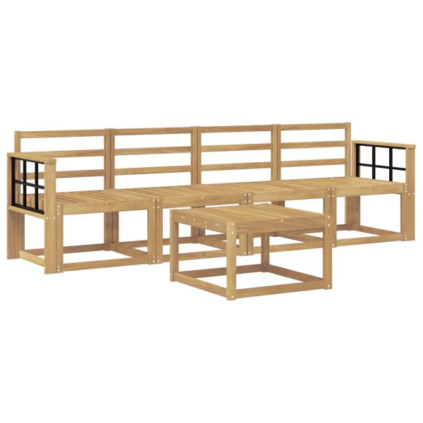 Комплект дивани за открито 5 pcs Бяло 59 x 59 x 37 см