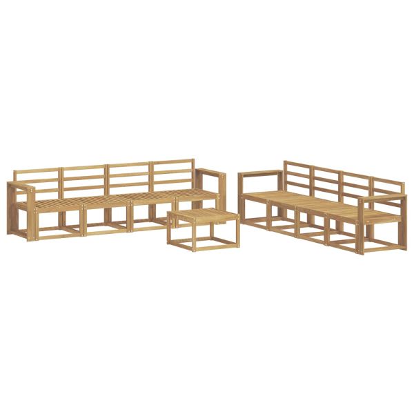 Комплект дивани за открито 9 pcs Бяло 59 x 59 x 37 см