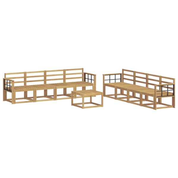 Комплект дивани за открито 9 pcs Бяло 59 x 59 x 37 см
