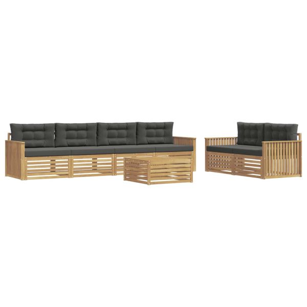 Комплект дивани за открито 7 pcs Бяло и антрацит