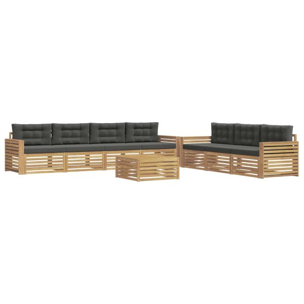 Комплект дивани за открито 8 pcs Бяло и антрацит