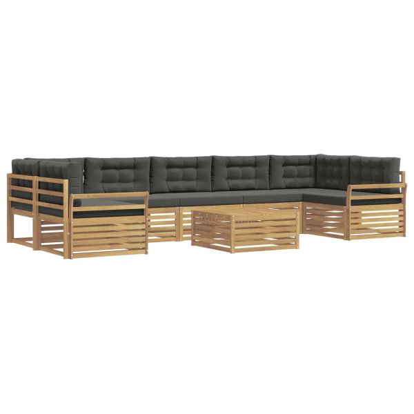 Комплект дивани за открито 8 pcs Бяло и антрацит