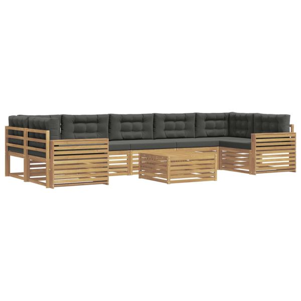 Комплект дивани за открито 8 pcs Бяло и антрацит