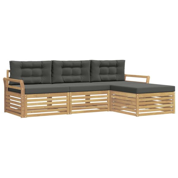 Комплект дивани за открито 4 pcs Бяло и антрацит