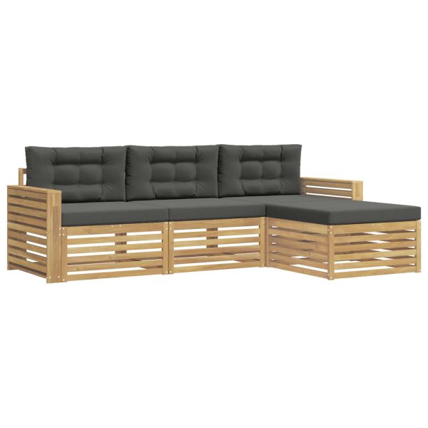 Комплект дивани за открито 4 pcs Бяло и антрацит