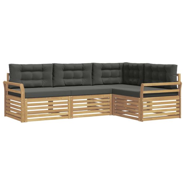 Комплект дивани за открито 4 pcs Бяло и антрацит
