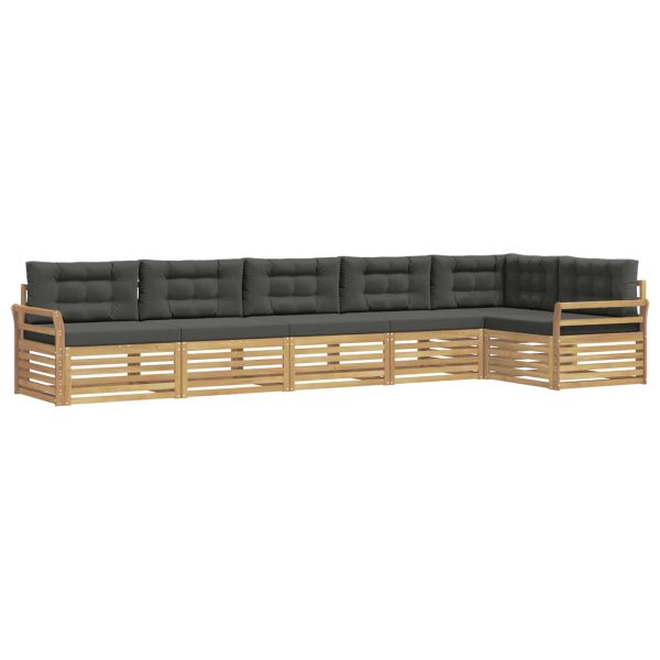 Комплект дивани за открито 6 pcs Бяло и антрацит