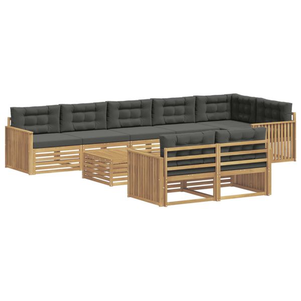 Комплект дивани за открито 9 pcs Бяло и антрацит