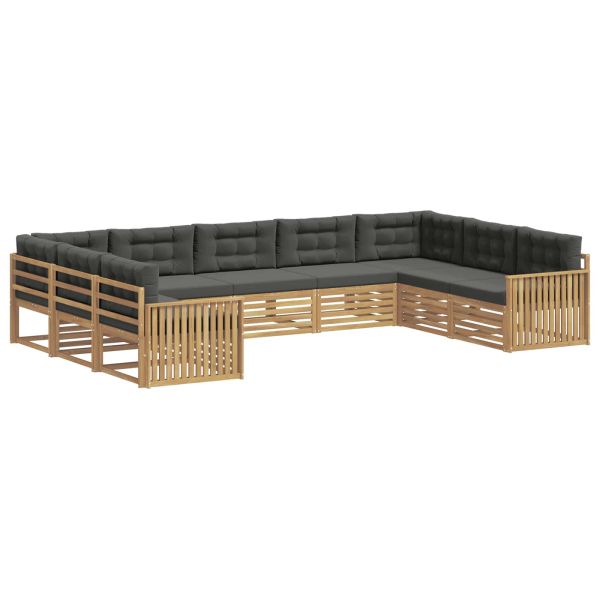 Комплект дивани за открито 9 pcs Бяло и антрацит