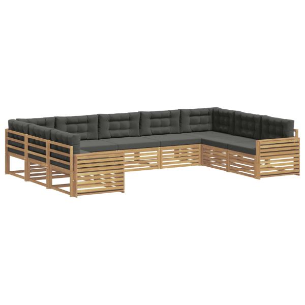 Комплект дивани за открито 9 pcs Бяло и антрацит