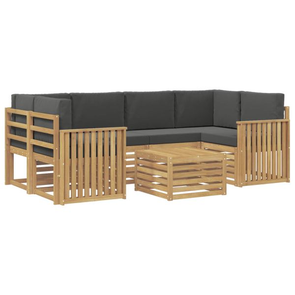 Комплект дивани за открито 7 pcs Бяло и антрацит Полиестер