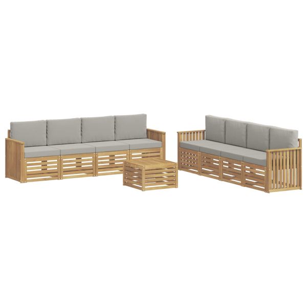 Комплекти дивани 9 pcs Бяло и светлосиво 59 x 59 x 37 см
