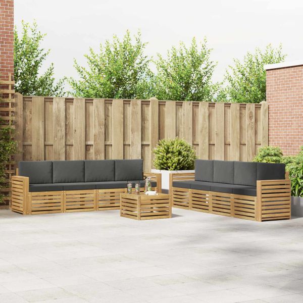 Комплекти дивани 9 pcs Бяло и антрацит 59 x 59 x 37 см