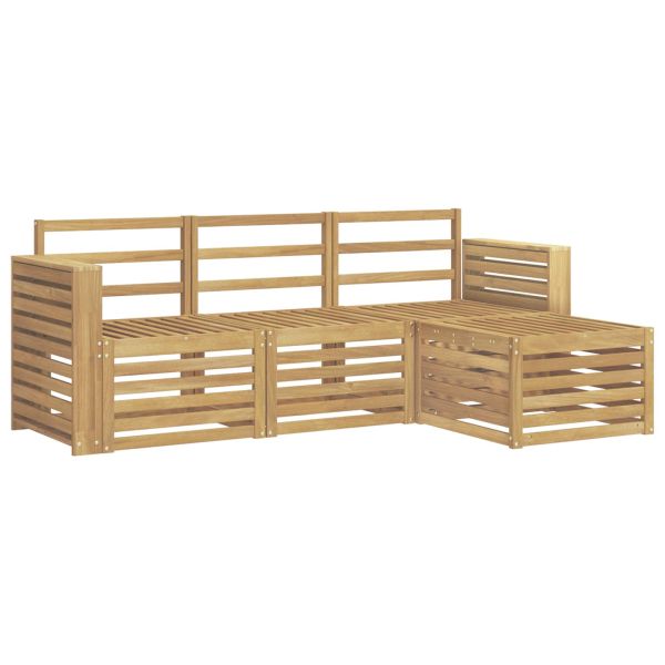 Комплект дивани за открито 4 pcs Бяло 197,5 x 122,5 x 73 см