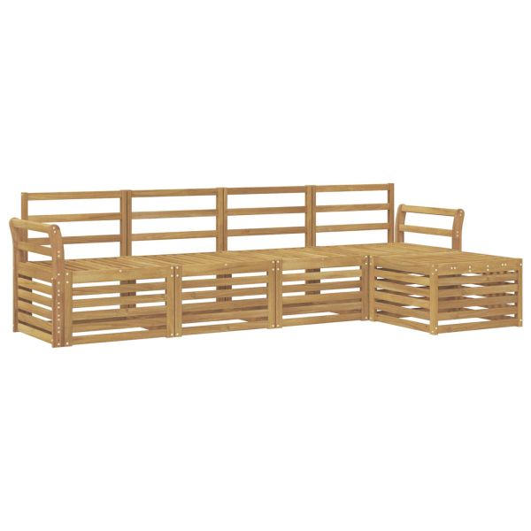 Комплект дивани за открито 5 pcs Бяло 253 x 122,5 x 73 см