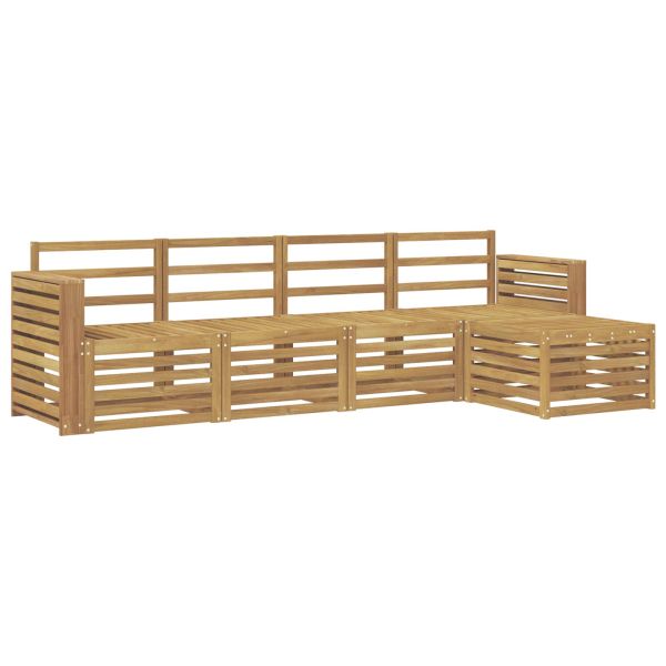 Комплект дивани за открито 5 pcs Бяло 257 x 122,5 x 73 см
