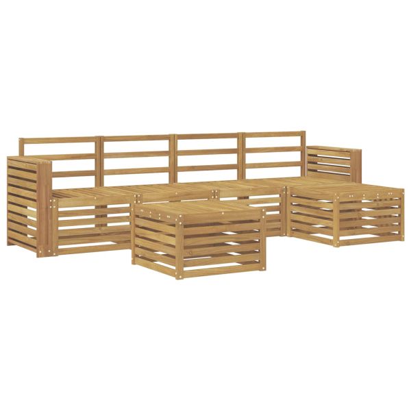 Комплект дивани за открито 6 pcs Бяло 59 x 59 x 37 см