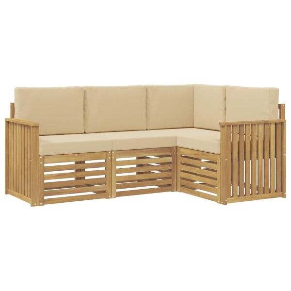 Комплекти дивани 4 pcs Бяло и Бежово 187,5 x 128,5 x 73 см