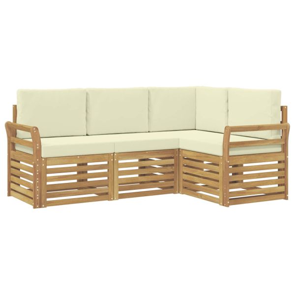 Комплекти дивани 4 pcs Бяло и кремаво 190 x 130,5 x 73 см
