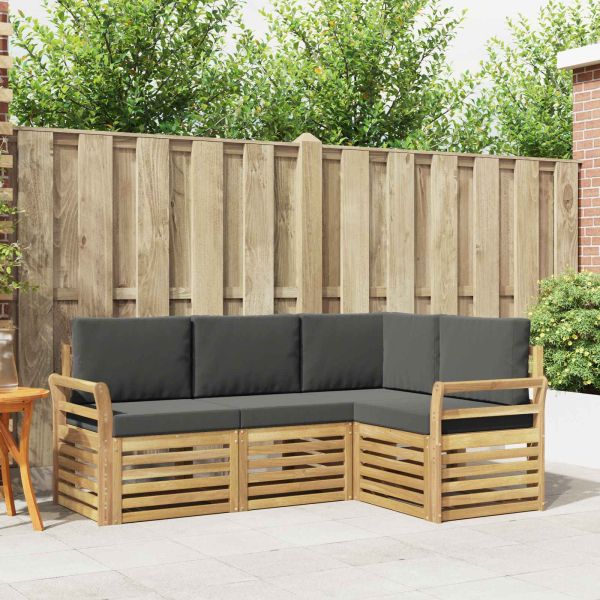 Комплекти дивани 4 pcs Бяло и антрацит 190 x 130,5 x 73 см