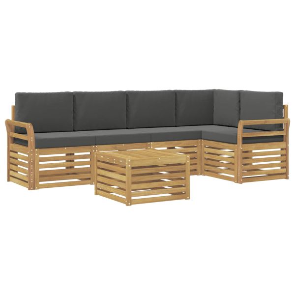 Комплект дивани за открито 6 pcs Бяло и антрацит