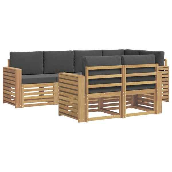 Комплект дивани за открито 7 pcs Бяло и антрацит