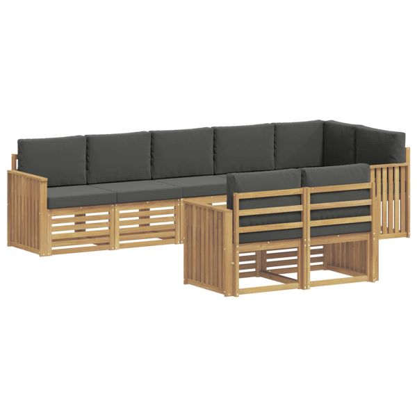 Комплект дивани за открито 8 pcs Бяло и антрацит