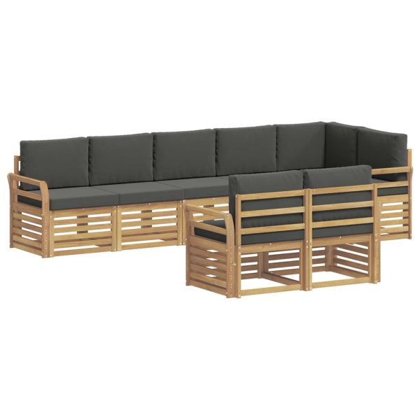 Комплект дивани за открито 8 pcs Бяло и антрацит