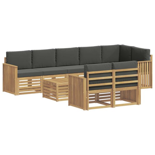 Комплект дивани за открито 9 pcs Бяло и антрацит