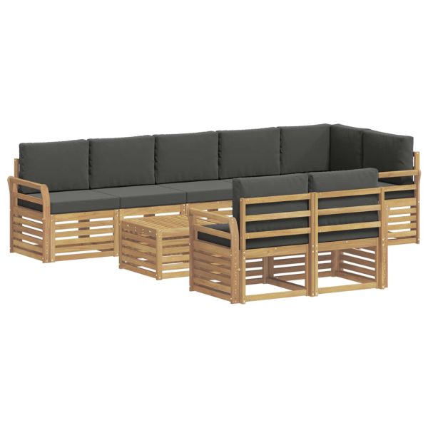 Комплект дивани за открито 9 pcs Бяло и антрацит