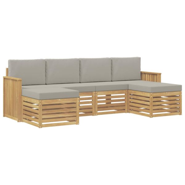 Комплект дивани за открито 6 pcs Бяло и светлосиво