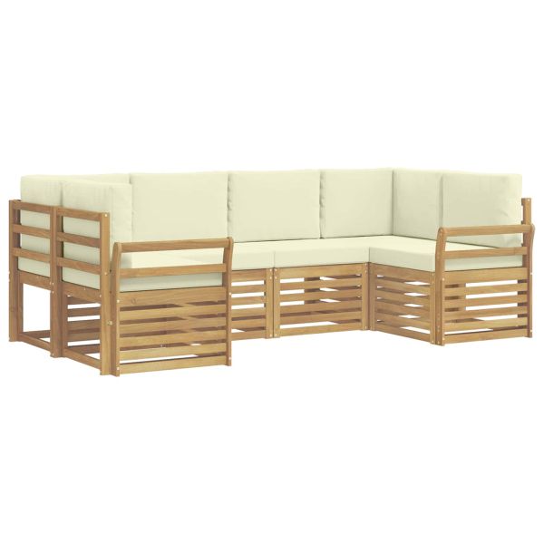 Комплект дивани за открито 6 pcs Бяло и кремаво