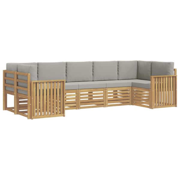 Комплект дивани за открито 7 pcs Бяло и светлосиво