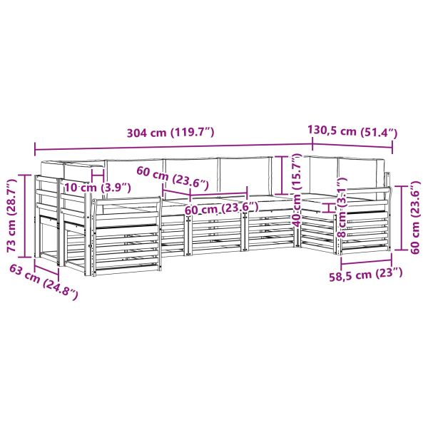 Комплект дивани за открито 7 pcs Бяло и Бежово