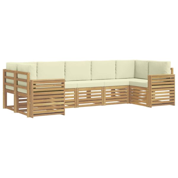 Комплект дивани за открито 7 pcs Бяло и кремаво