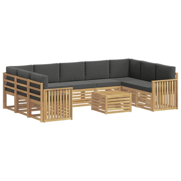 Комплект дивани за открито 10 pcs Бяло и антрацит