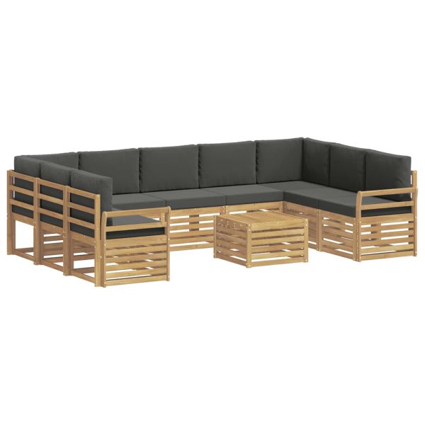 Комплект дивани за открито 10 pcs Бяло и антрацит