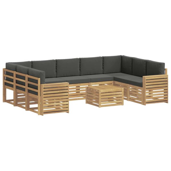Комплект дивани за открито 10 pcs Бяло и антрацит