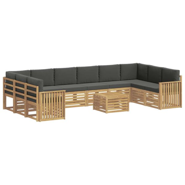Комплект дивани за открито 11 pcs Бяло и антрацит