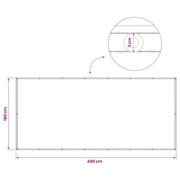 Прозорец за балкон 180 x 400 см Тъкан с PU покритие