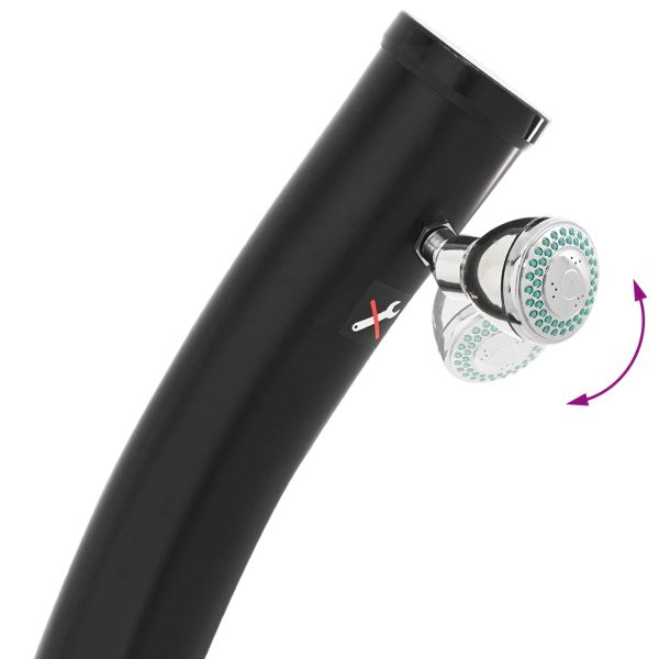 Слънчев душ с душ глава PVC, ABS, Цинкова сплав Черно