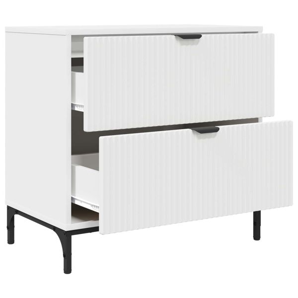 Нощно шкафче с чекмедже Бяло 63.5 x 36 x 61 см Инженерно дърво